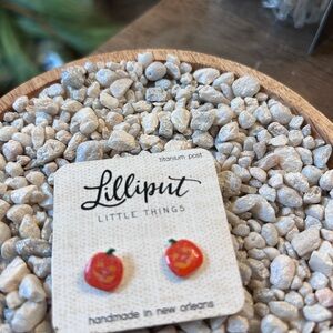 Lilliput handmade Orange Pumpkin Earrings - NWT